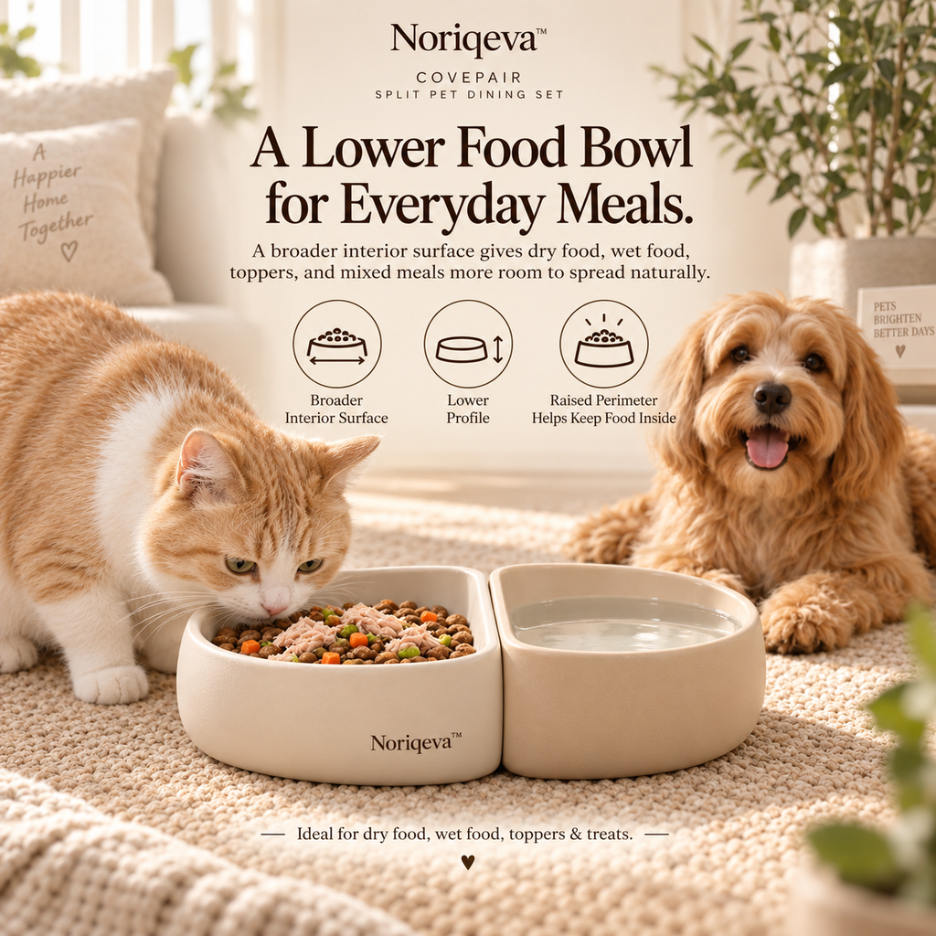 Noriqeva™ CovePair Split Pet Dining Set