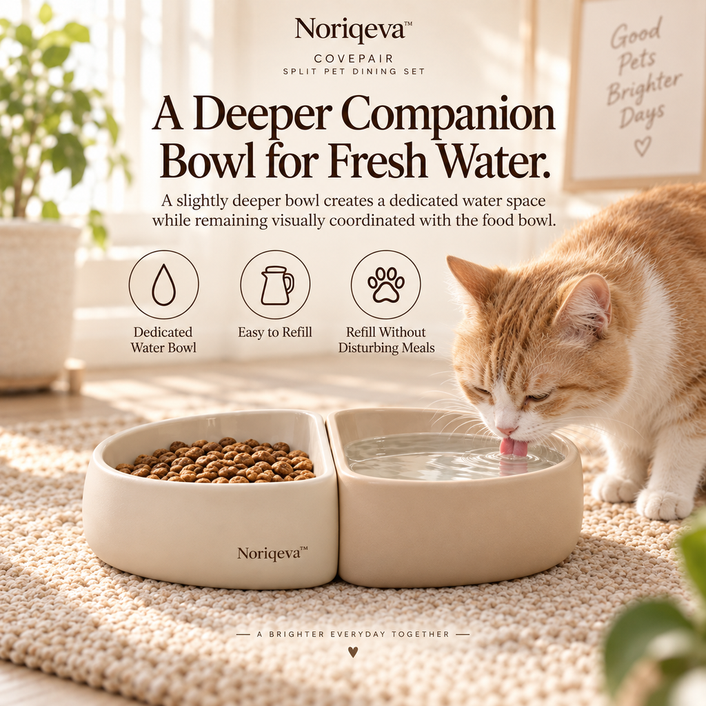 Noriqeva™ CovePair Split Pet Dining Set