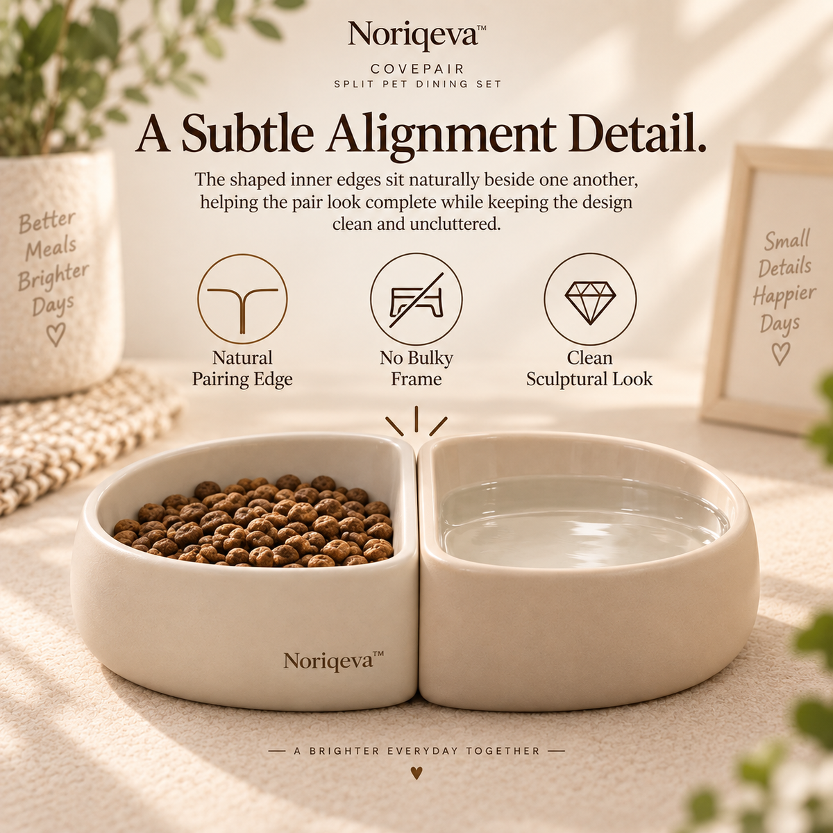 Noriqeva™ CovePair Split Pet Dining Set