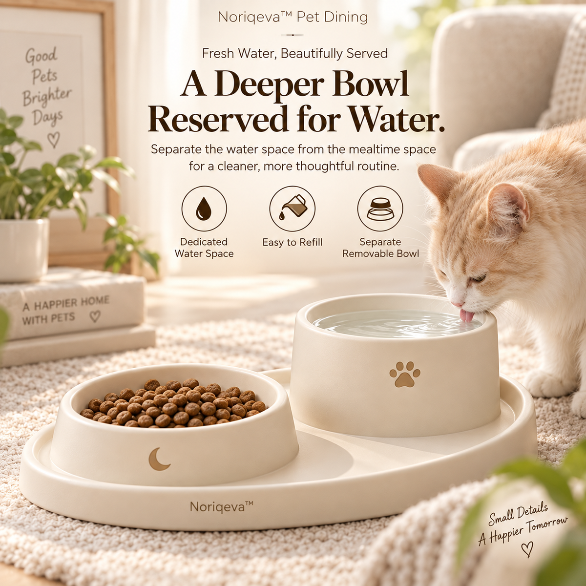 Noriqeva™ MoonArc Pet Dining Tray