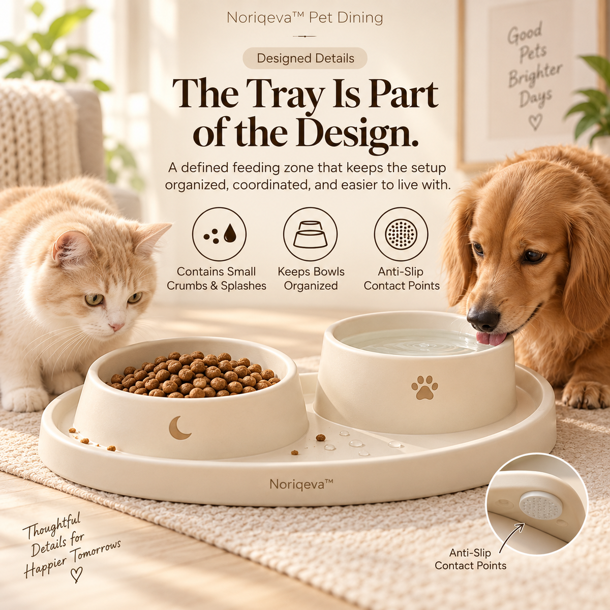 Noriqeva™ MoonArc Pet Dining Tray