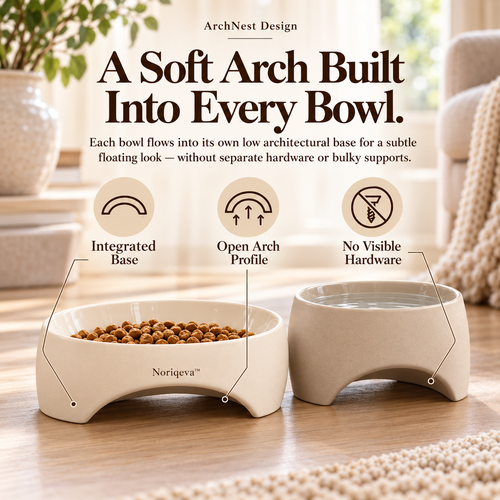 Noriqeva™ ArchNest Sculpted Pet Dining Pair