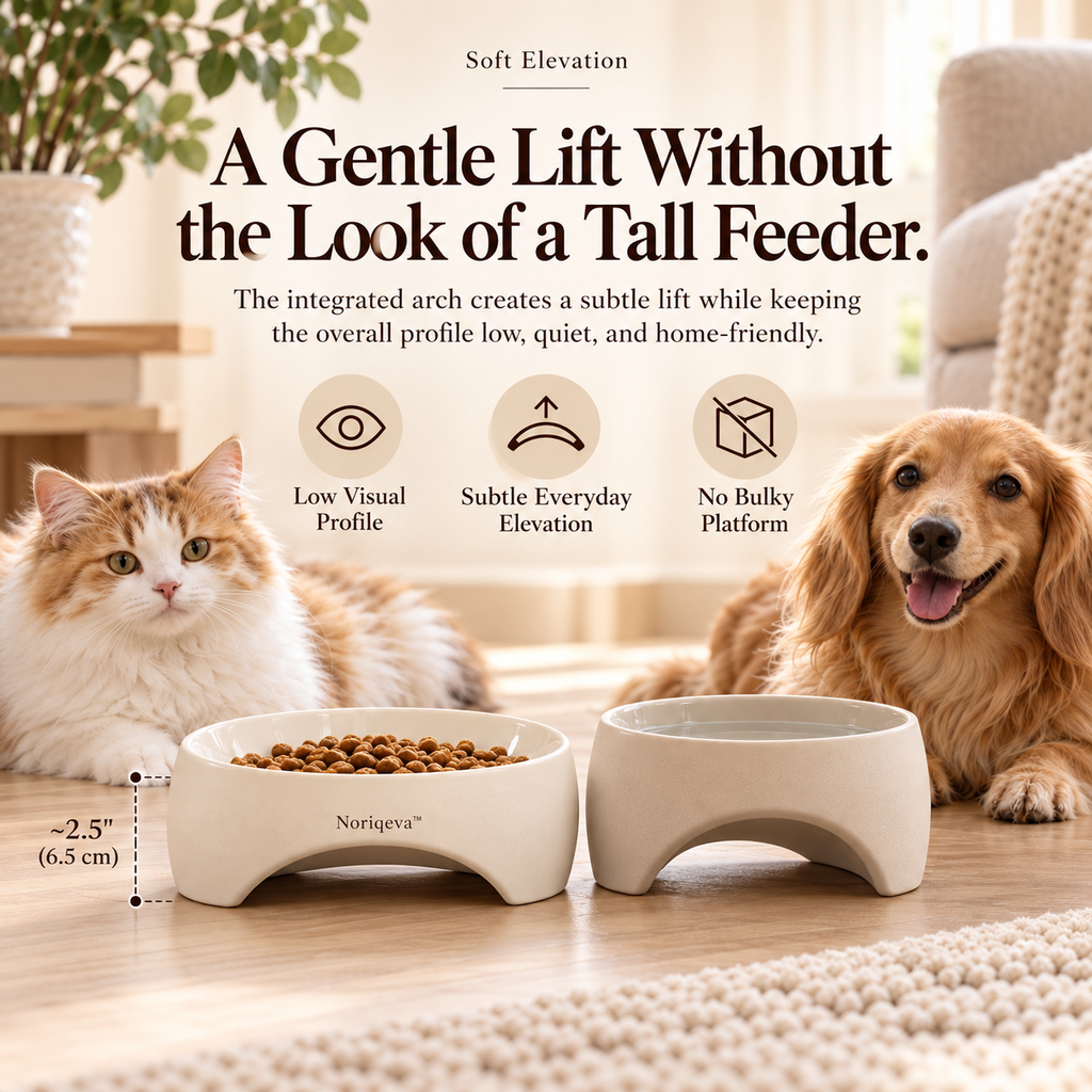 Noriqeva™ ArchNest Sculpted Pet Dining Pair