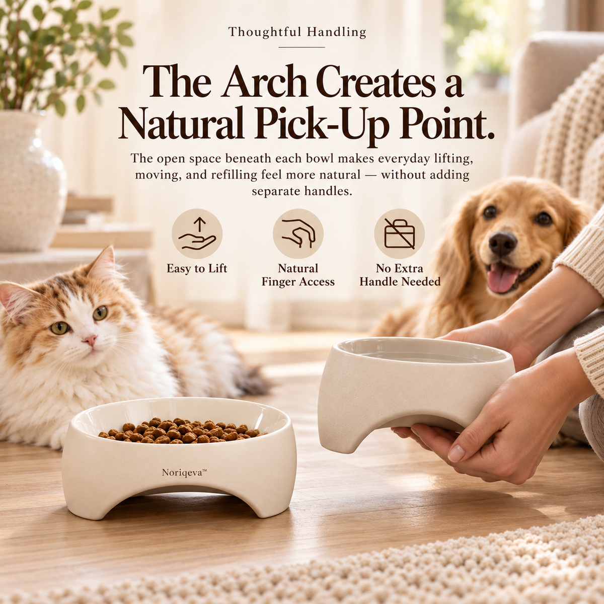 Noriqeva™ ArchNest Sculpted Pet Dining Pair