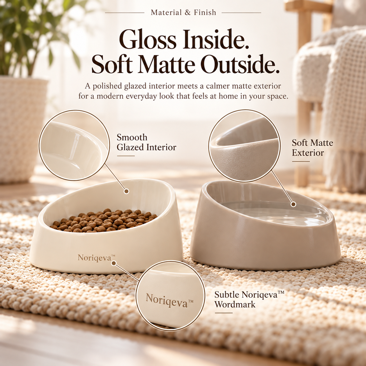 Noriqeva™ SwayTilt Pet Dining Pair