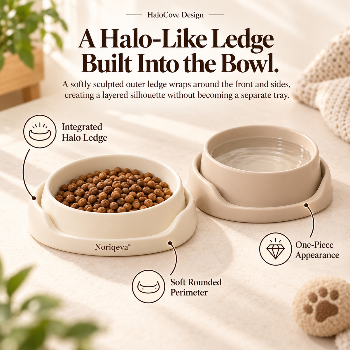 Noriqeva™ HaloCove Pet Dining Pair