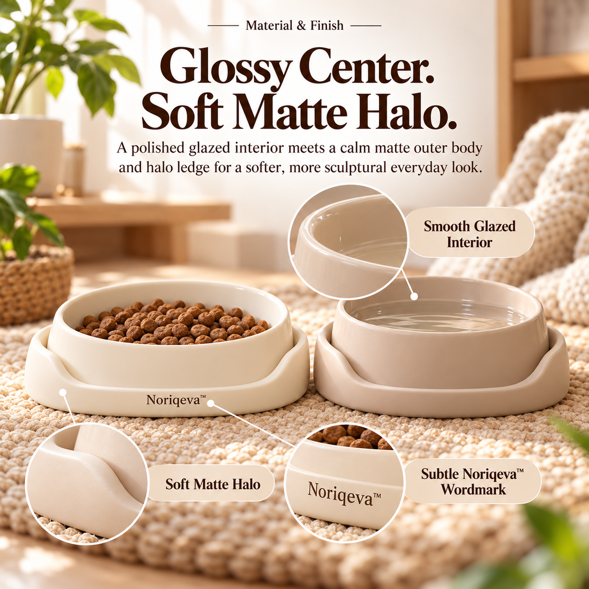 Noriqeva™ HaloCove Pet Dining Pair