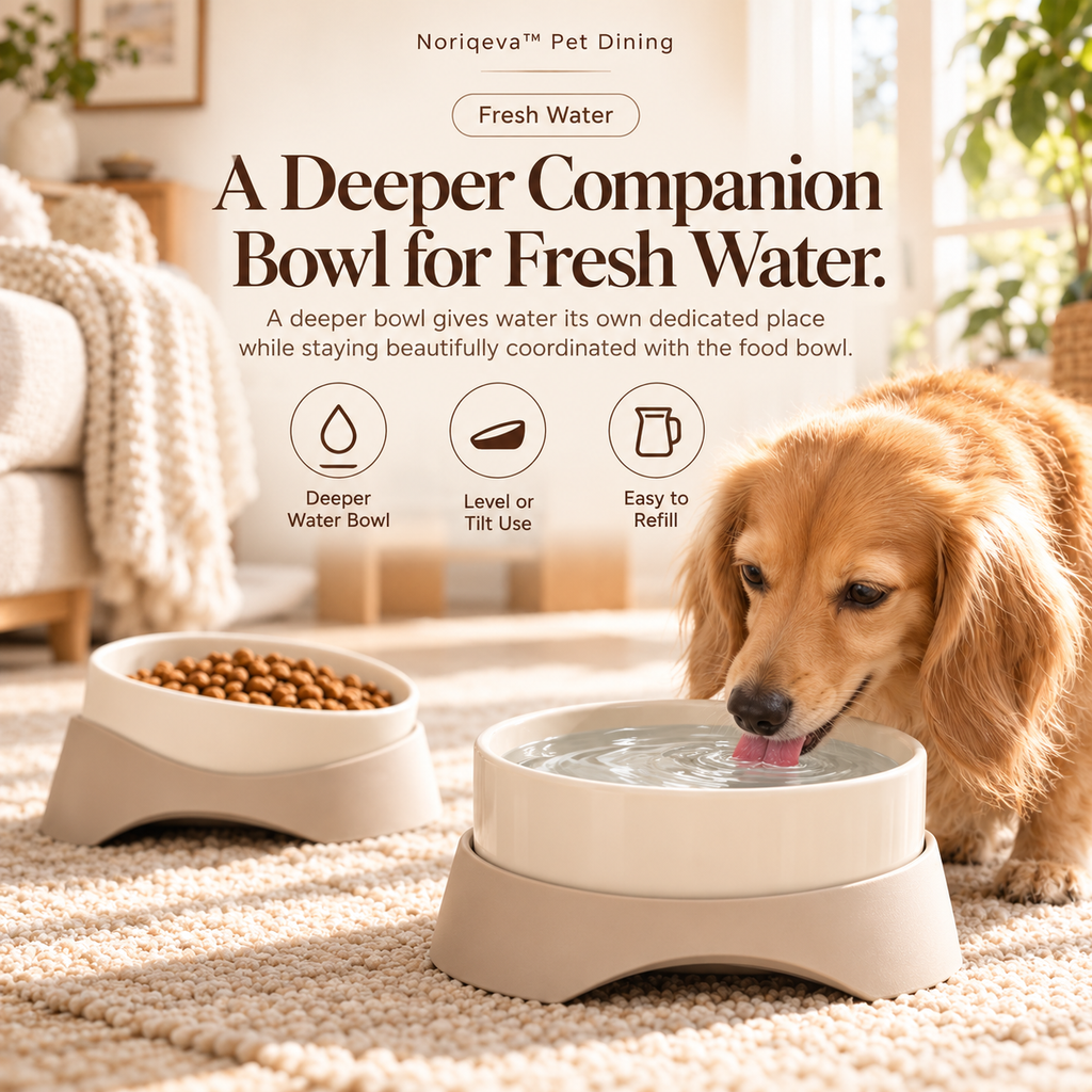 Noriqeva™ DuoMode Reversible Pet Dining Pair