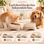 Noriqeva™ DuoMode Reversible Pet Dining Pair