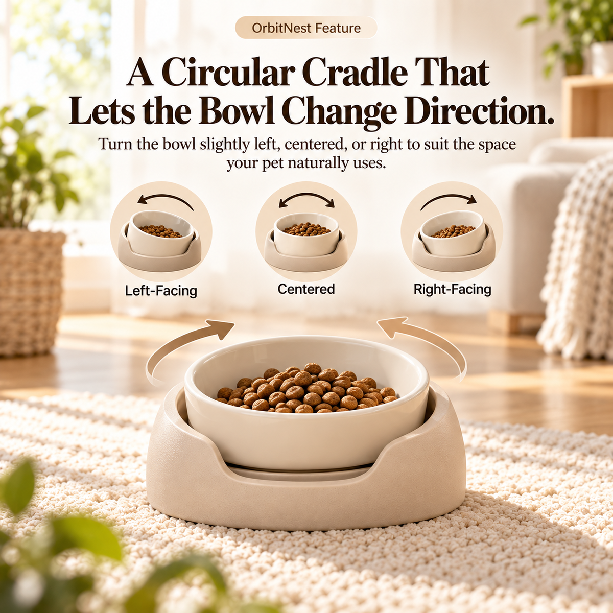 Noriqeva™ OrbitNest Adjustable Pet Dining Pair