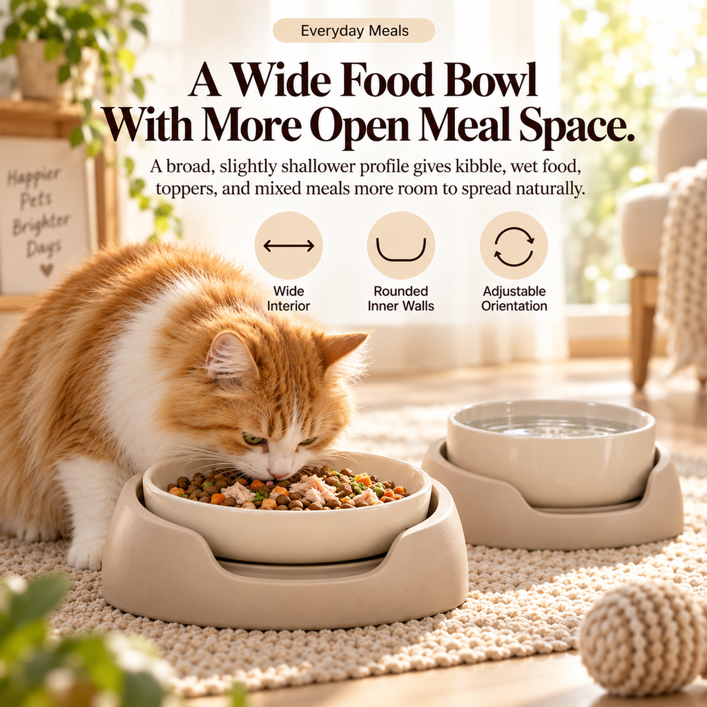 Noriqeva™ OrbitNest Adjustable Pet Dining Pair