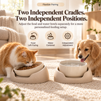Noriqeva™ OrbitNest Adjustable Pet Dining Pair