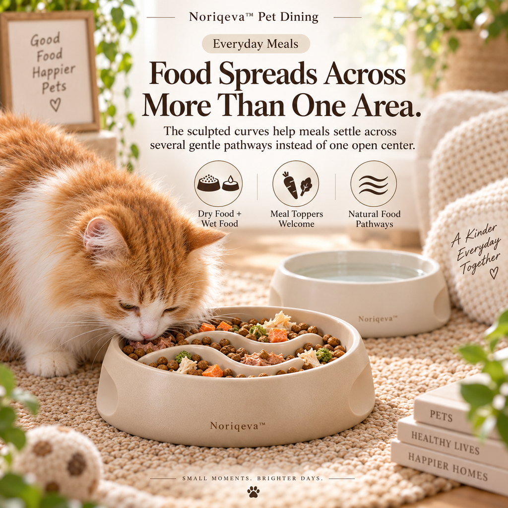 Noriqeva™ RipplePath Slow-Meal Pet Dining Pair