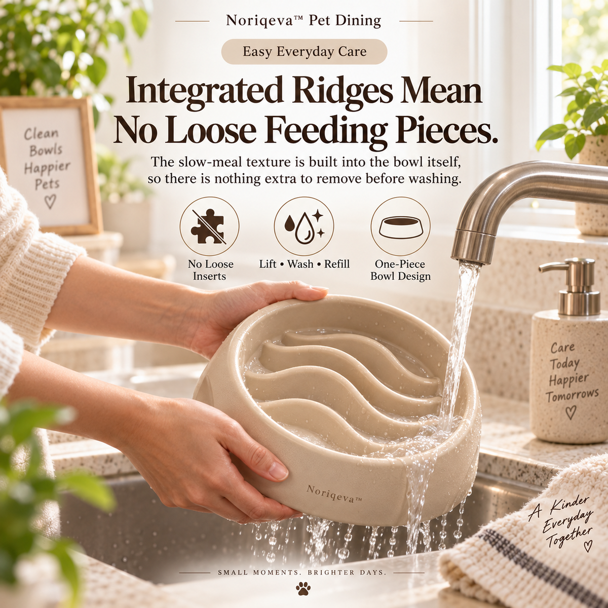 Noriqeva™ RipplePath Slow-Meal Pet Dining Pair