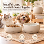 Noriqeva™ NestHalo Stackable Pet Dining Pair