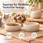 Noriqeva™ NestHalo Stackable Pet Dining Pair