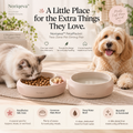 Noriqeva™ PetalPocket Two-Zone Pet Dining Pair