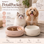 Noriqeva™ PetalPocket Two-Zone Pet Dining Pair