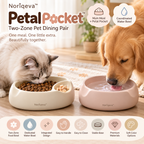 Noriqeva™ PetalPocket Two-Zone Pet Dining Pair