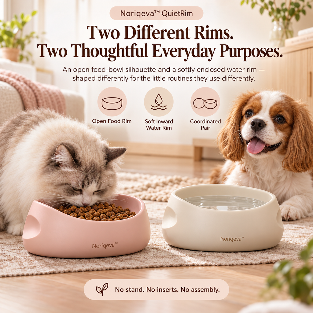 Noriqeva™ QuietRim Contour Pet Dining Pair