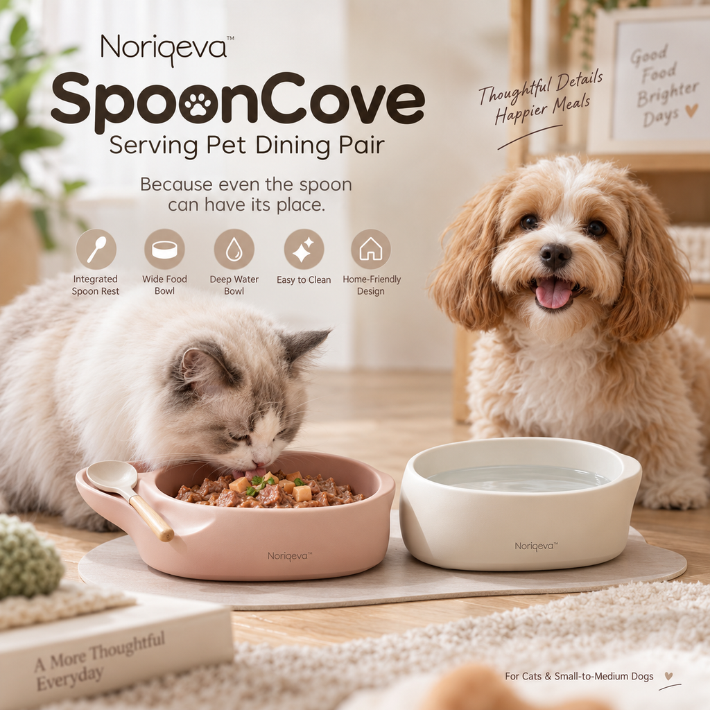 Noriqeva™ SpoonCove Serving Pet Dining Pair