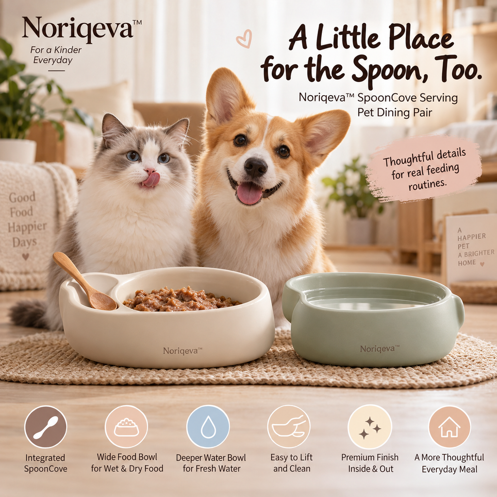 Noriqeva™ SpoonCove Serving Pet Dining Pair