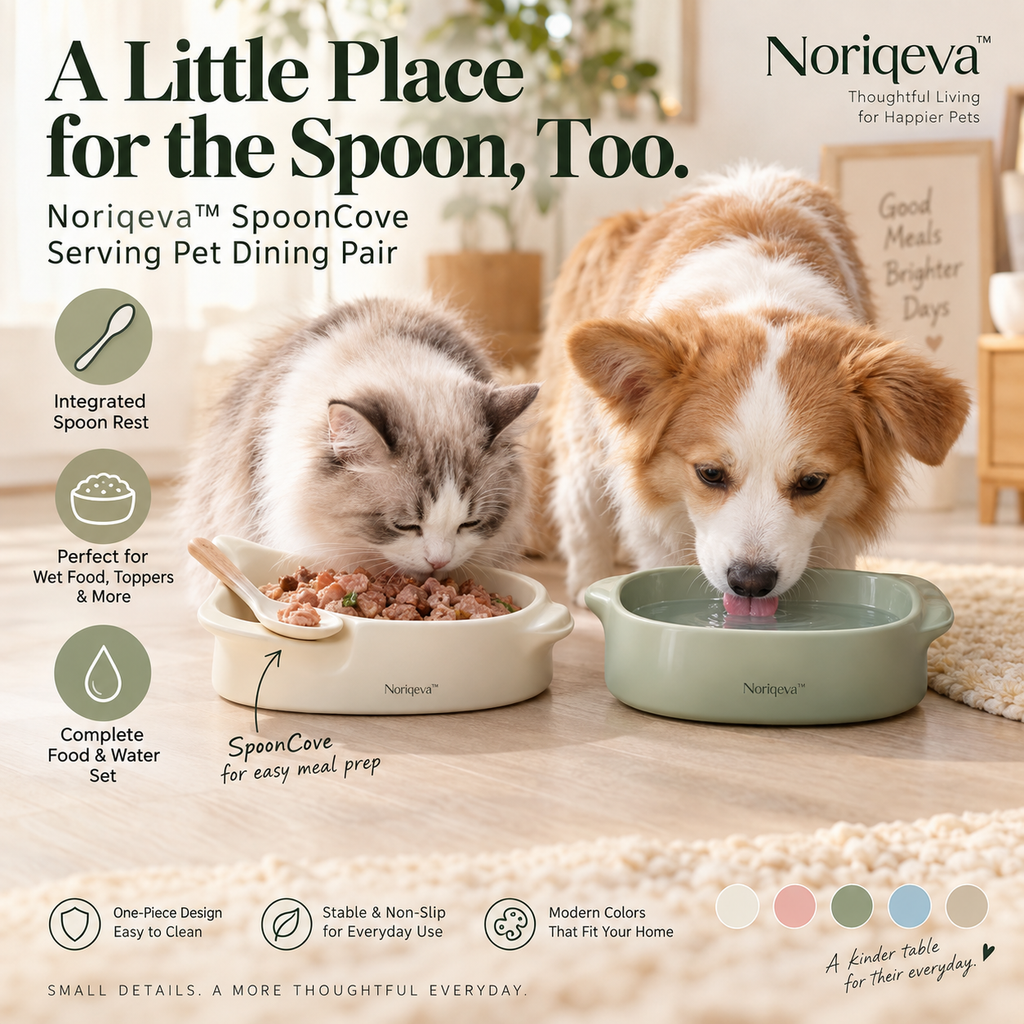 Noriqeva™ SpoonCove Serving Pet Dining Pair