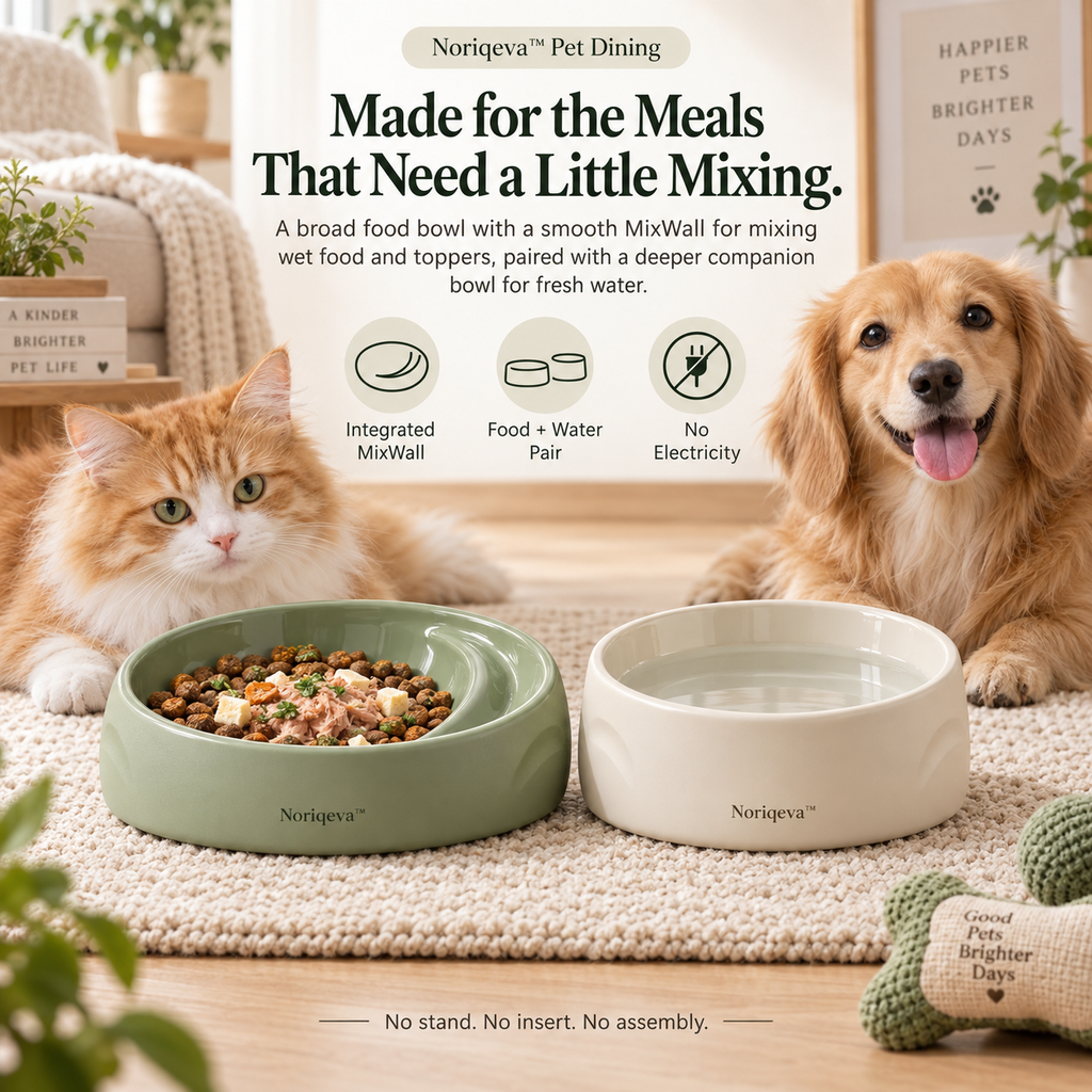 Noriqeva™ BlendCove Mix-Ready Pet Dining Pair