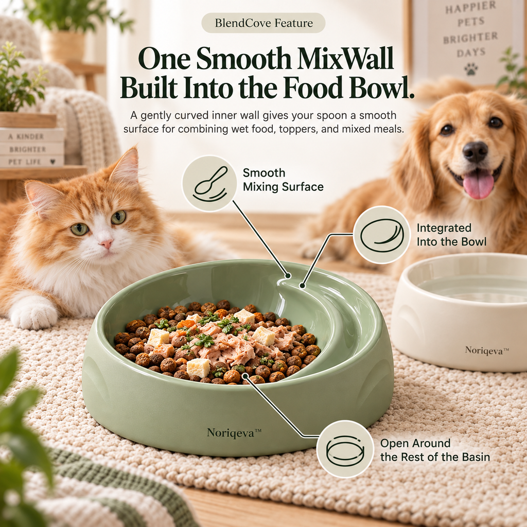 Noriqeva™ BlendCove Mix-Ready Pet Dining Pair
