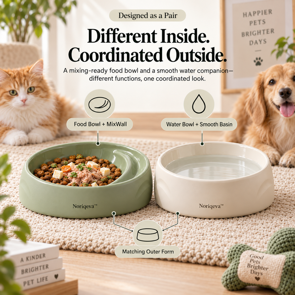 Noriqeva™ BlendCove Mix-Ready Pet Dining Pair