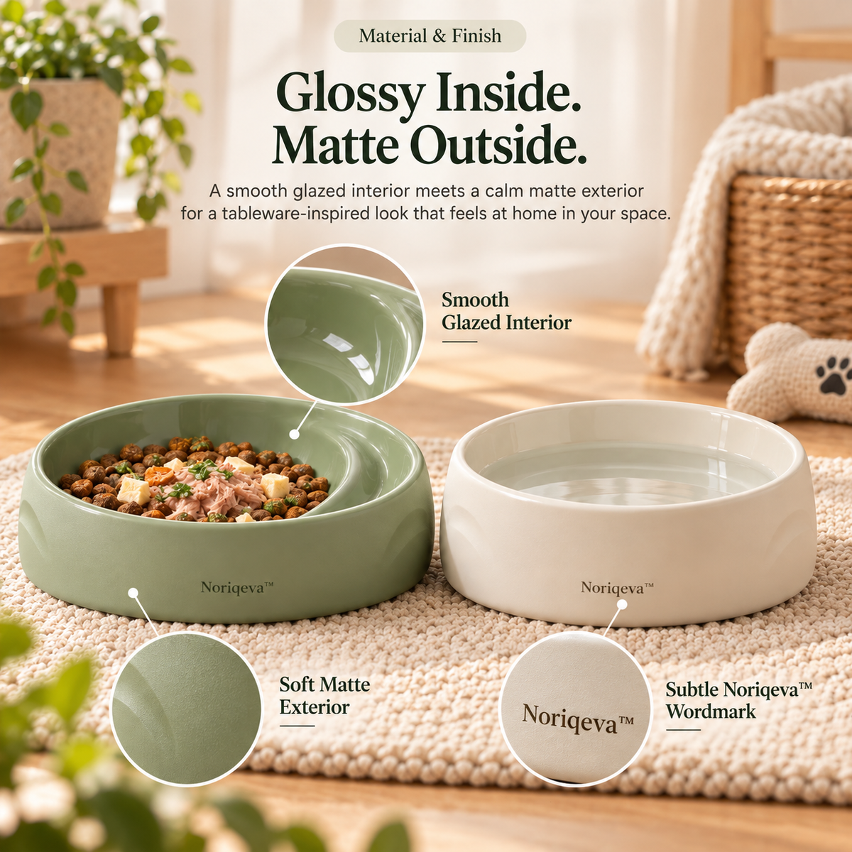 Noriqeva™ BlendCove Mix-Ready Pet Dining Pair